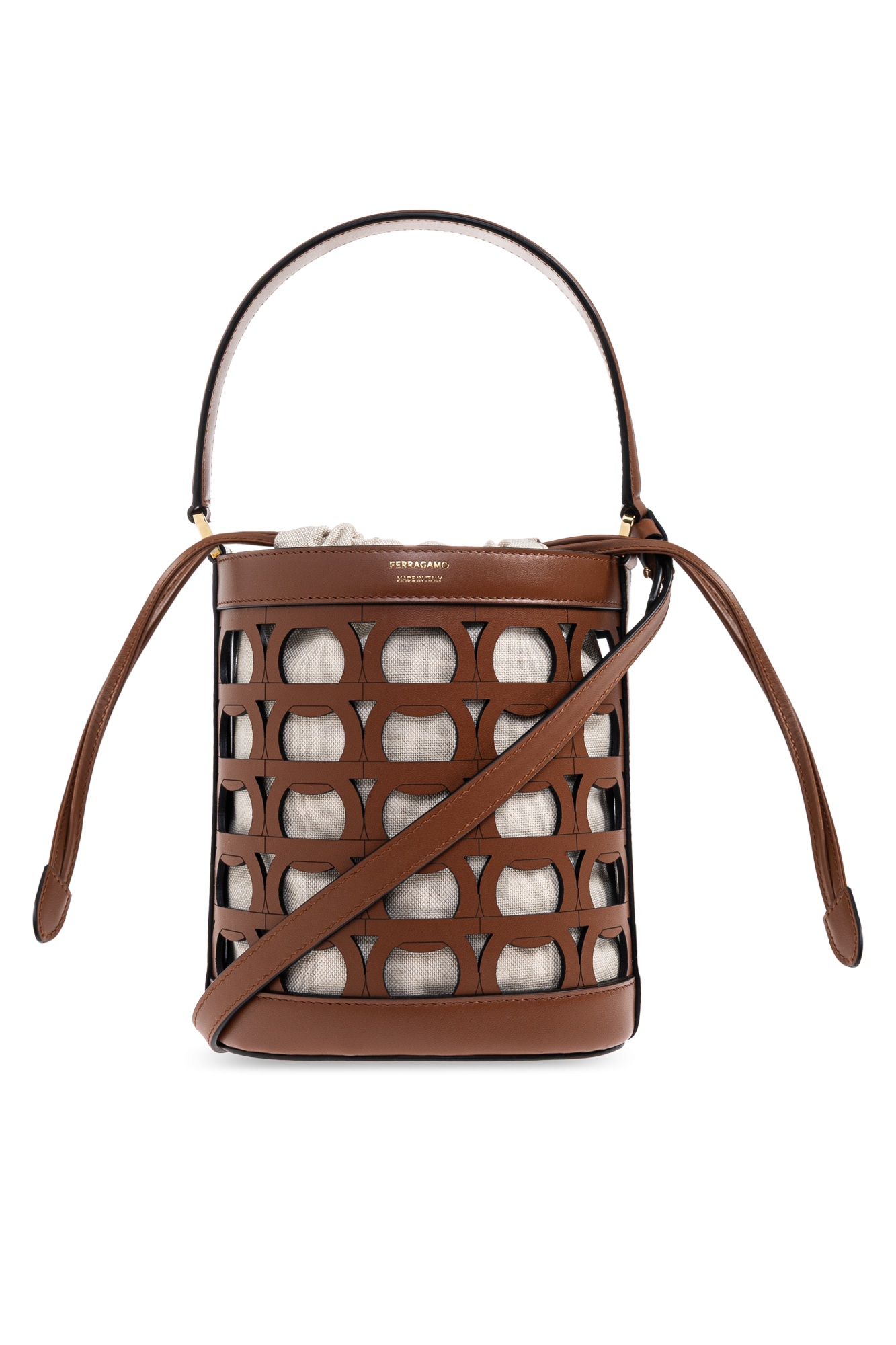 ハンドバッグ Salvatore Ferragamo Grained Leather Bucket Bag Ferragamo Harley Grainy Leather Bucket Bag | Neiman Marcus